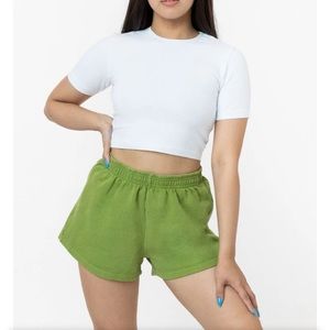 Los Angeles Apparel Garment Die Shorts sz M green